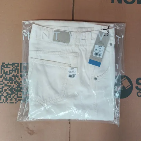 BAGGED MINT VELVET IVORY RELAXED WIDE JEANS SIZE UK 8R