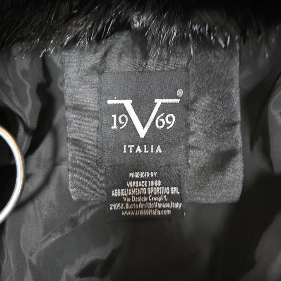 V69 ITALIA BLACK FUR COAT – SIZE S/M