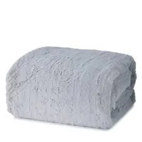 COZEE HOME LUXURY RUCHED FAUX FUR AND VELVETSOFT HEATED THROW