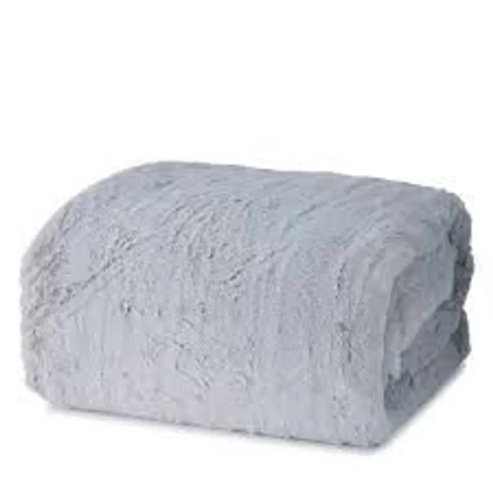COZEE HOME LUXURY RUCHED FAUX FUR AND VELVETSOFT HEATED THROW