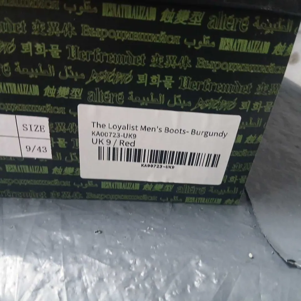 KOI THE LOYALIST MEN'S BOOTS – BURGUNDY, UK9 (EU43)