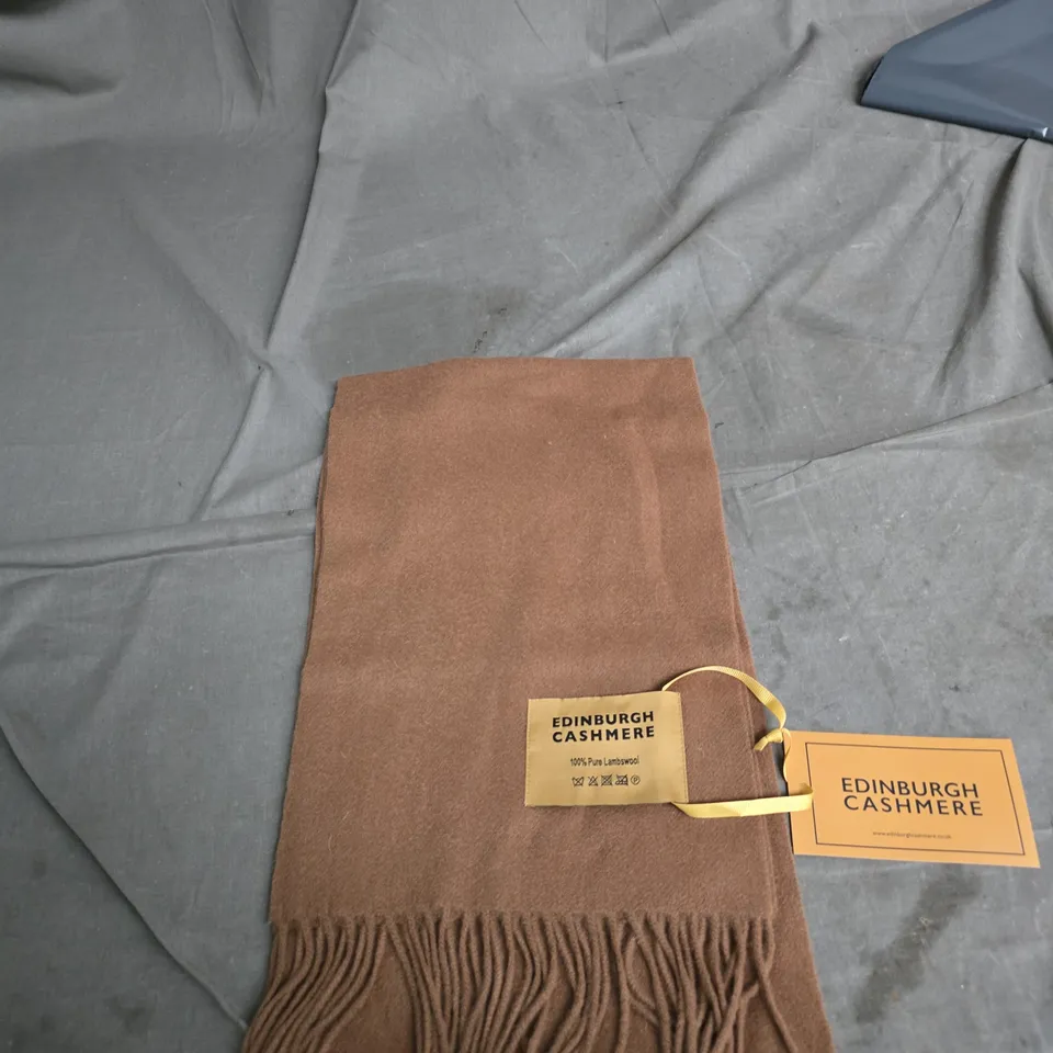 EDINBURGH CASHMERE SCARF – 100% PURE LAMBSWOOL, BROWN