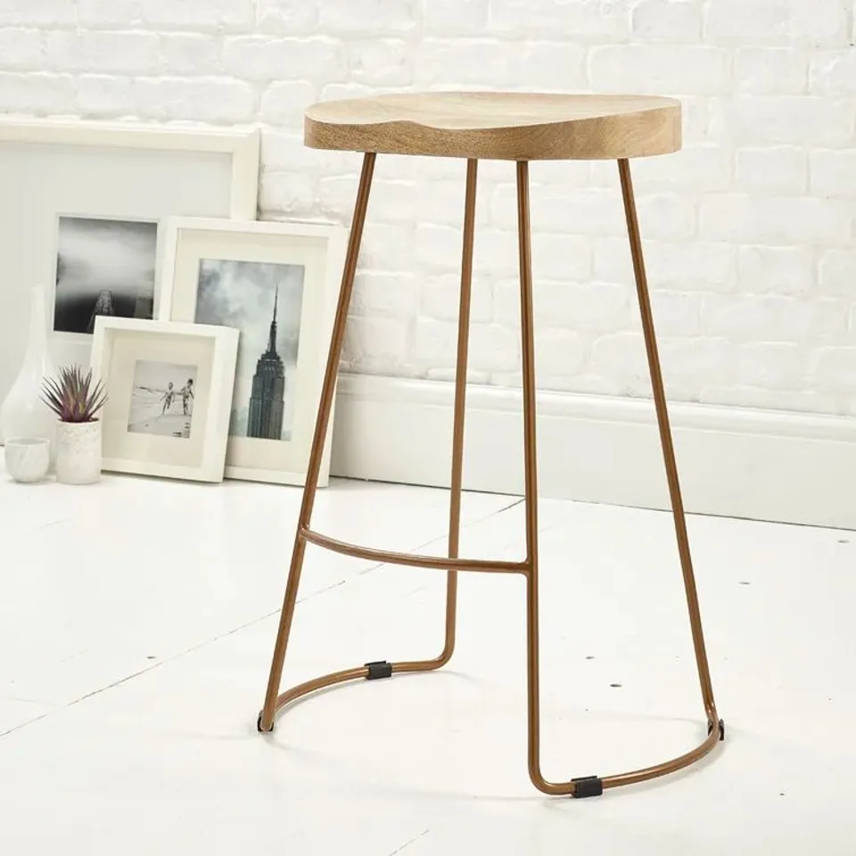 BOXED ATALYA 70 CM BAR STOOL IN BRASS