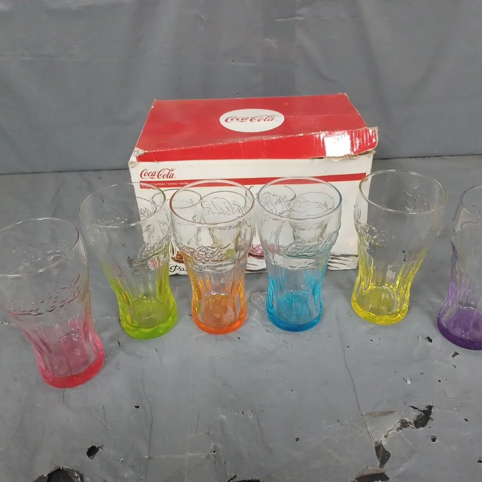COCA COLA PASABAHCE GLASSES X6 - COLLECTION ONLY