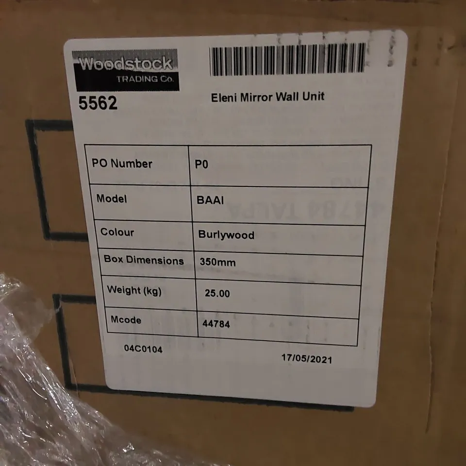 PALLET TO CONTAIN APPROX 10 X BOXED ELENI MIRROR WALL UNITS