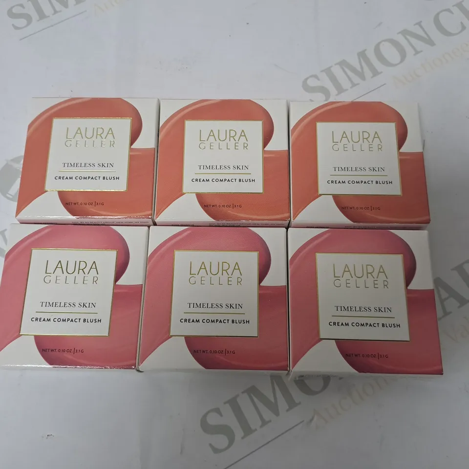 LOT OF 6 LAURA GELLER TIMELESS SKIN CREAM COMPACT BLUSHS