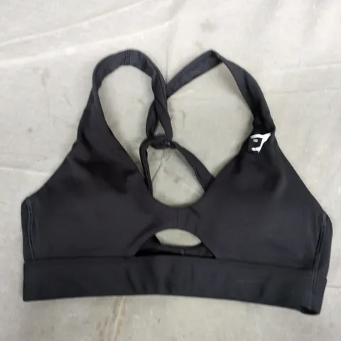 GYMSHARK PEEK A BOO SPORTS BRA IN BLACK - SMALL