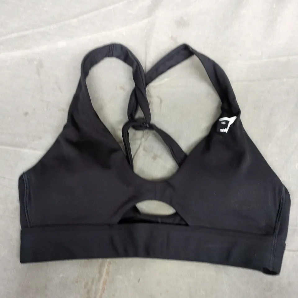 GYMSHARK PEEK A BOO SPORTS BRA IN BLACK - SMALL