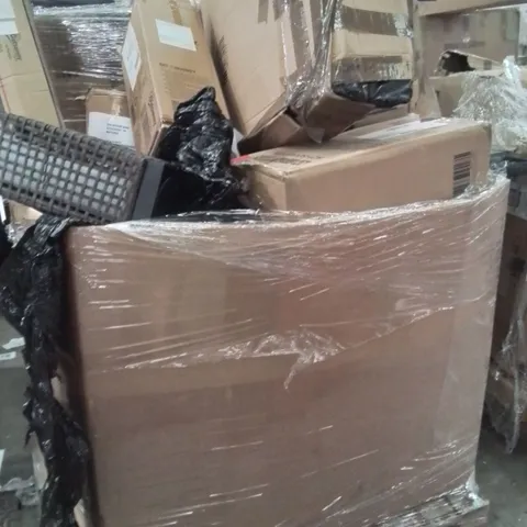 PALLET OF ASSORTED FLATPACKED PRODUCTS TO INCLUDE;PARASOL BASE,FAN,LED GARDEN LIGHT