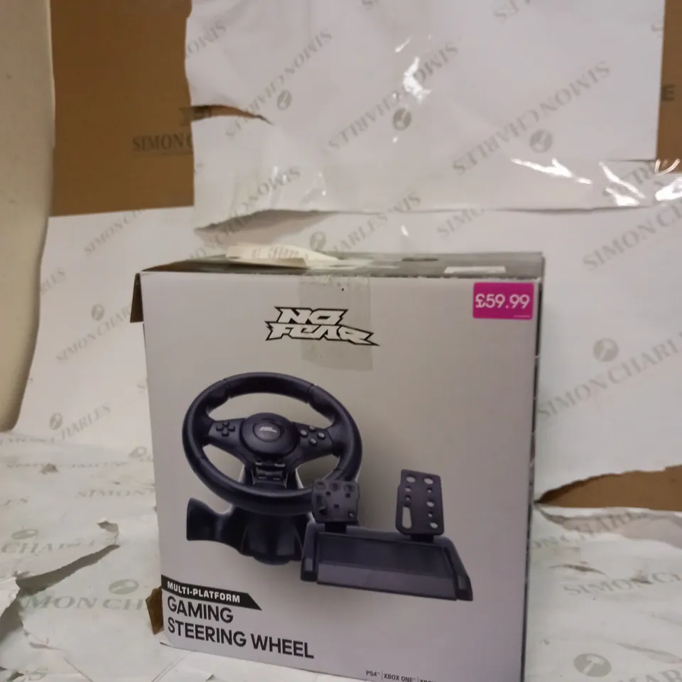 LOT OF 10 ASSORTED ITEMS TOO INCLUDE A GAMING WHEEL PHONE CASES AND A MONITOR 