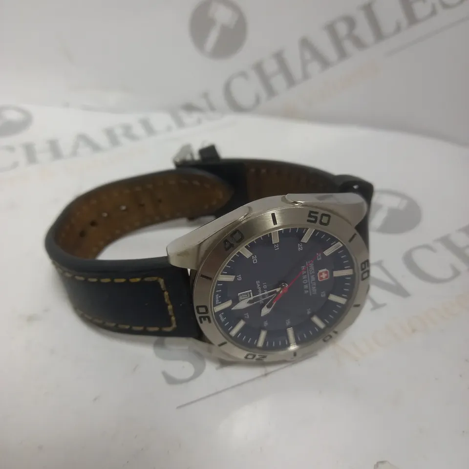 HANOWA GENTS SWISS MILITARY CHAMP LEATHER STRAP WATCH 