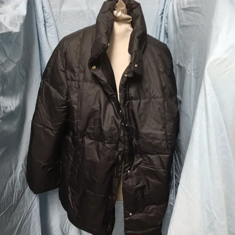 EGGKA BLACK PUFFER JACKET, DOWN-FILLED, UK SIZE S (S/37), F/W