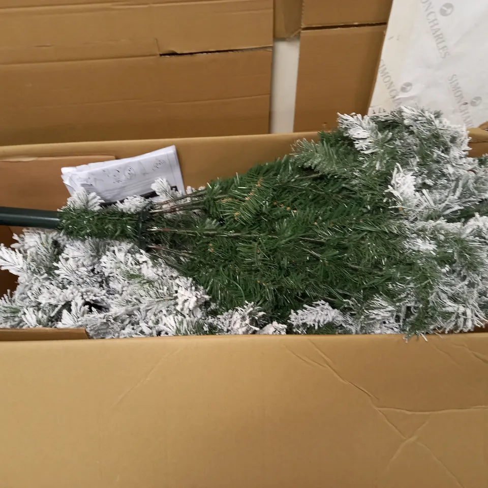 6FT FLOCKED PRELIT DOWNSWEPT PINE TREE (COLLECTION ONLY) RRP £219.99