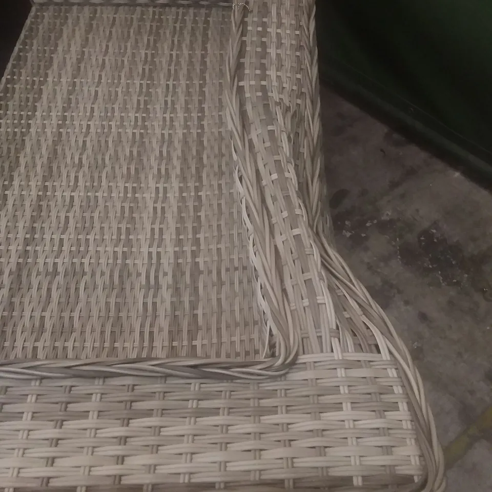 RATTAN EFFECT 2 SEATER GARDEN SOFA GREY