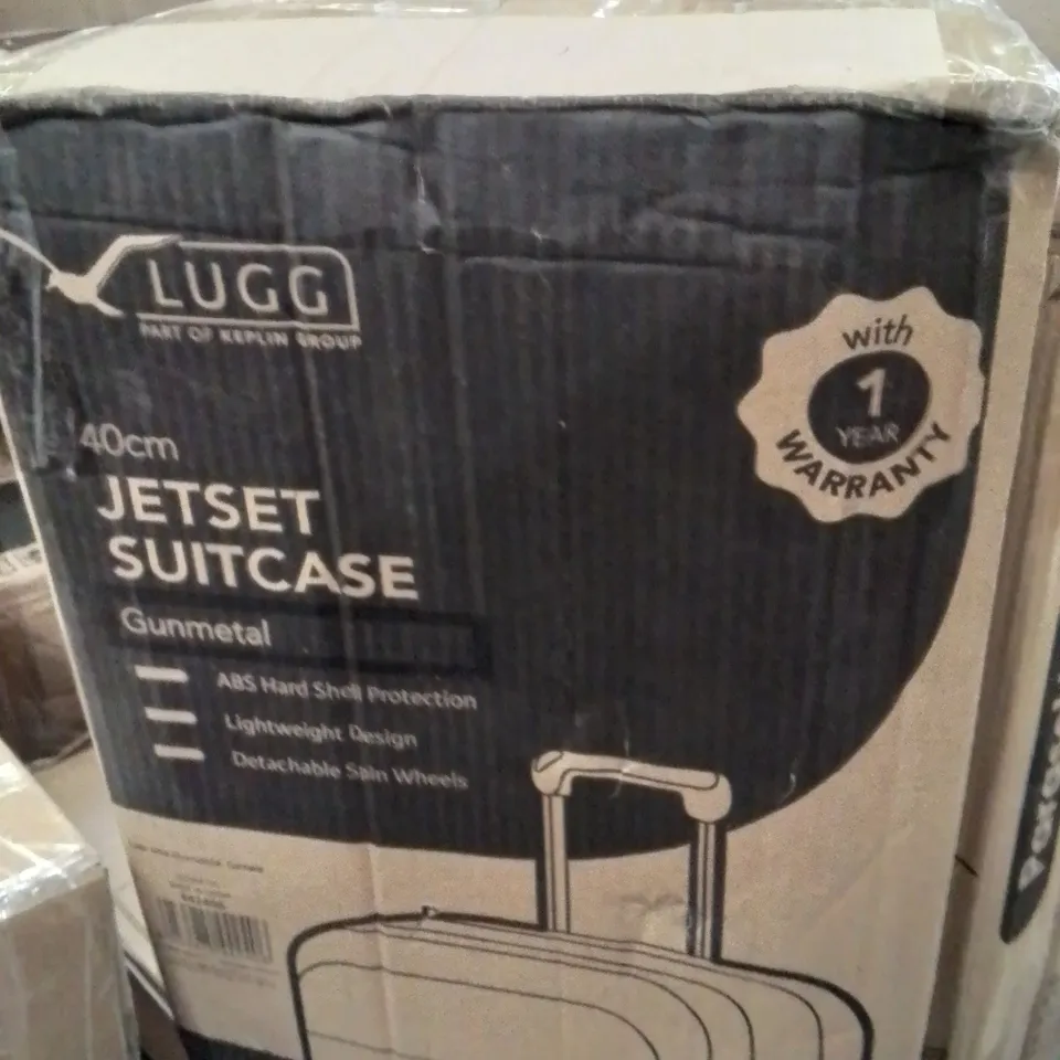 BOXED LUGG 40CM JETSET SUITCASE GUNMETAL 