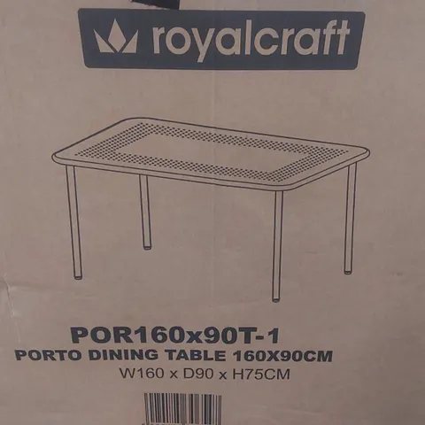 BOXED ROYALCRAFT PORTO DINING TABLE - 160 x 90cm
