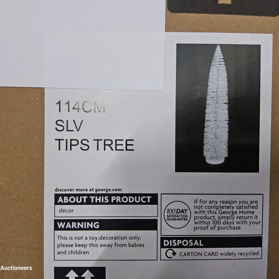 PALLET OF APPROXIMATELY 12 BRAND NEW BOXED 114cm SILVER TIPS TREE