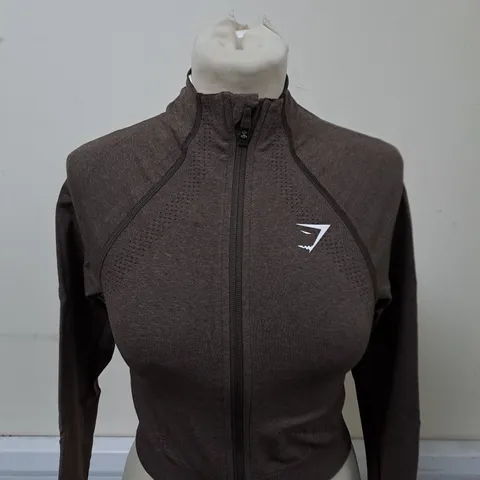 GYMSHARK VITAL SEAMLESS MIDI ZIP UP JACKET SIZE M