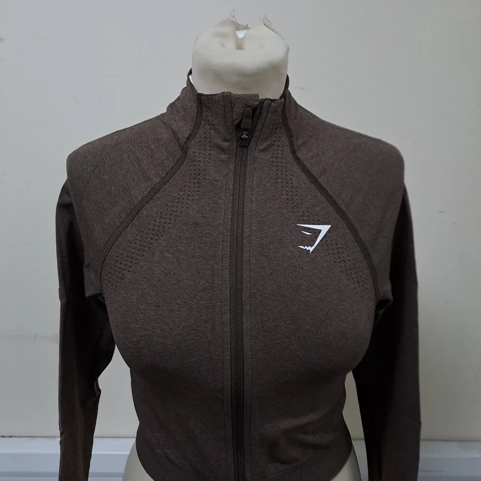 GYMSHARK VITAL SEAMLESS MIDI ZIP UP JACKET SIZE M