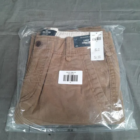 SEALED HOLLISTER CARGO SHORTS 10 IN BROWN - WAIST 33