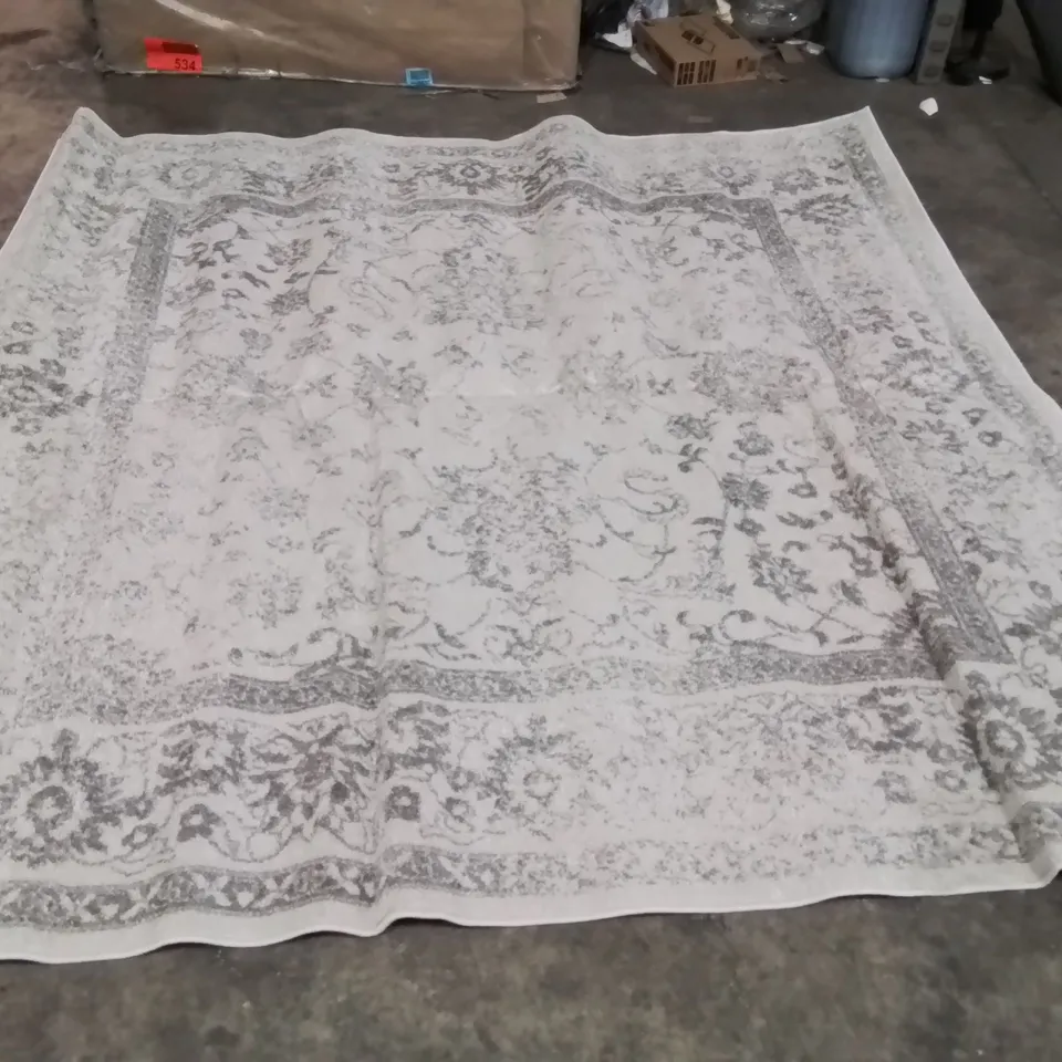 ESPANA HOOKED IVORY RUG APPROXIMATELY 235X235CM