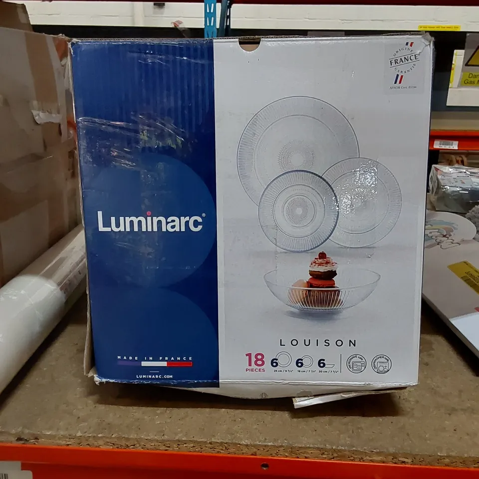 BOXED LUMINARC LOUISON TEMPERED GLASS DINNERWARE SET