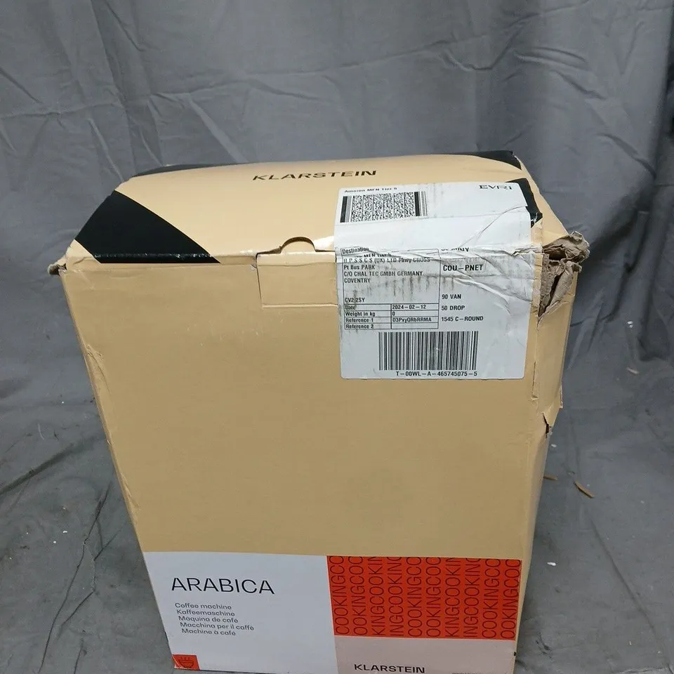 KLARSTEIN ARABICA COFFEE MACHINE – BOXED