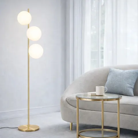 BOXED FERMATO 150CM GOLD NOVELTY FLOOR LAMP