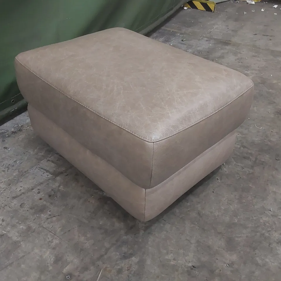 QUALITY DESIGNER ITALIAN MADE LEATHER PATRIZIO FOOTSTOOL IN LEATHER ROPE COLOUR