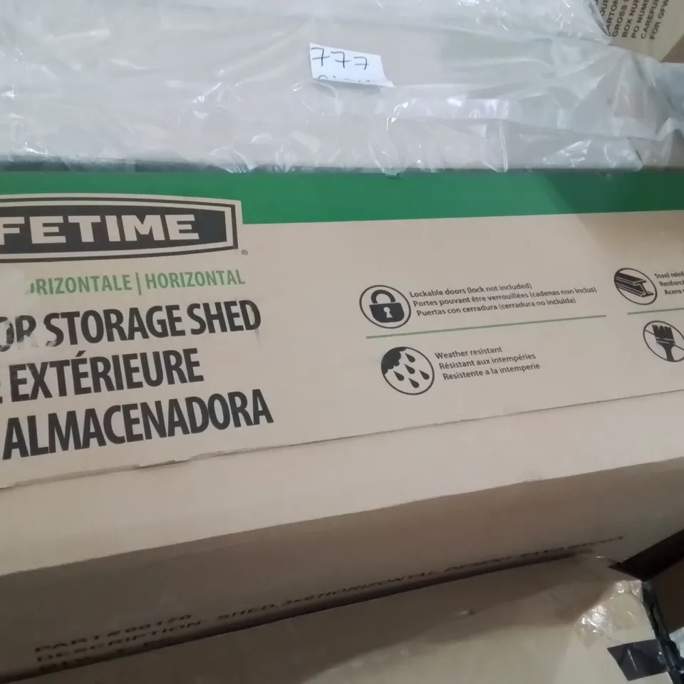 BOXED LIFETIME 5FT HIGH WATER RESISTANT PLASTIC OUTDOOR STORAGE SHED(1 BOX)