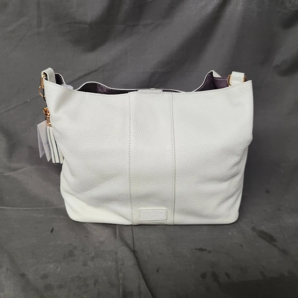 POM POM LONDON LAMBETH PLUS OFF WHITE BAG