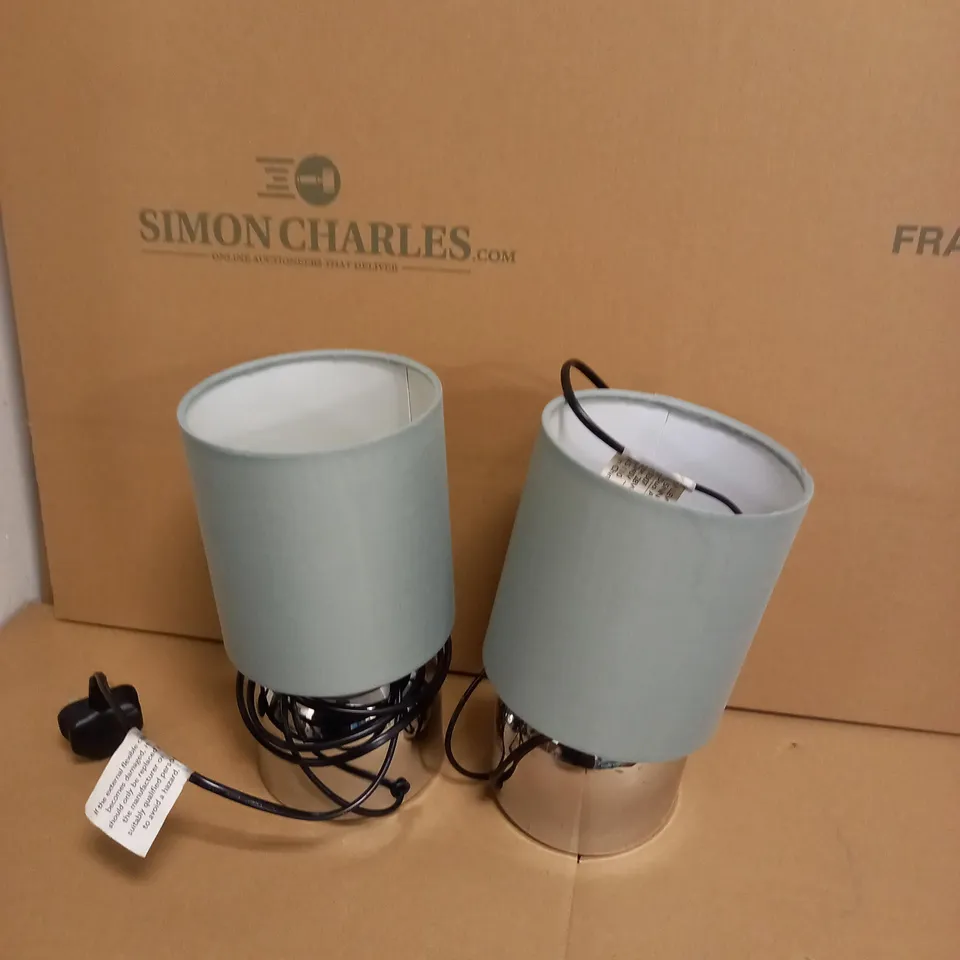 SET OF 2 GREY BEDSIDE LAMPS