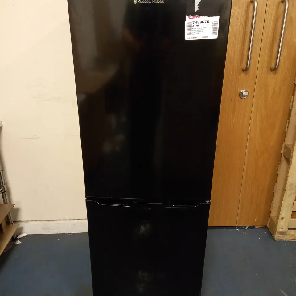 RUSSELL HOBBS LOW FROST FRIDGE FREEZER, 113L FRIDGE, 61L FREEZER - BLACK (50CM WIDE, 145CM HIGH)- collection only