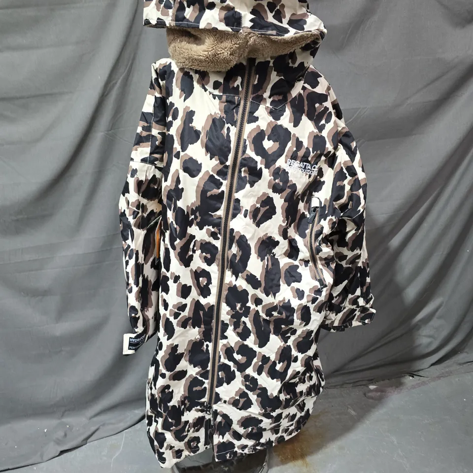REGATTA GREAT OUTDOORS LEOPARD PRINT HYDRAFORT HOODED JACKET – UK S/M