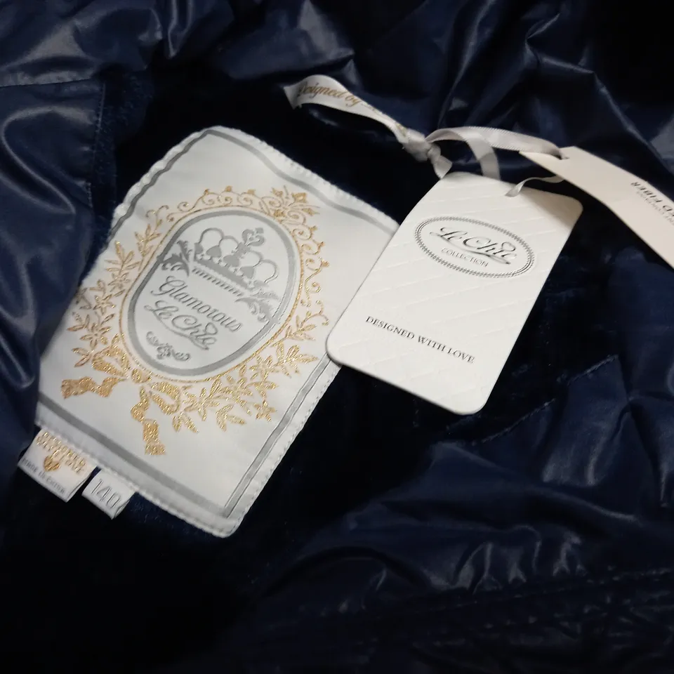 LE CHIC NAVY PADDED KIDS COAT - 140