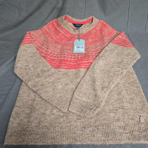 WEIRD FISH MISKA ECO FAIR ISLE JUMPER IN ECRU SIZE 10