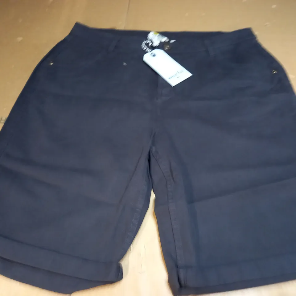 WEIRDFISH CAMEN ORGANIC STRETCH SHORTS - NAVY - UK 14
