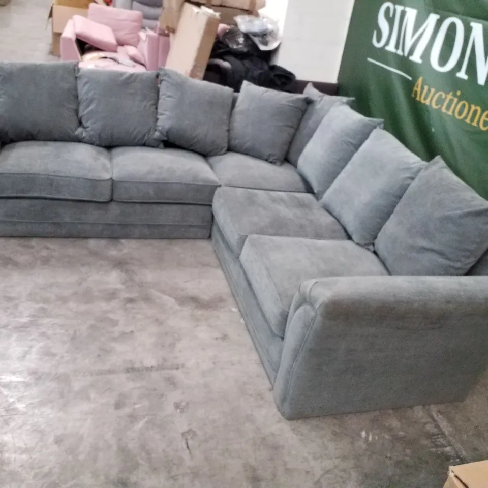 QUALITY DESIGNER CORNER SOFA - GREY FABRIC