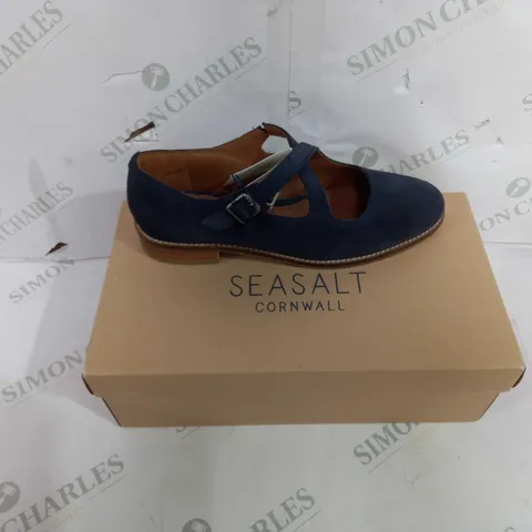 BOXED PAIR OF SEASALT SANDALS IN DARK BLUE - EU SIZE 39