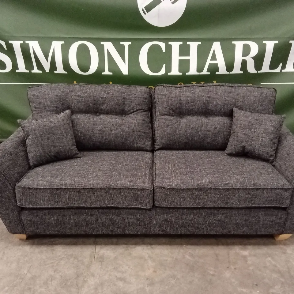 HALSTOW 3 SEATER FABRIC SOFA - CHARCOAL RRP £749