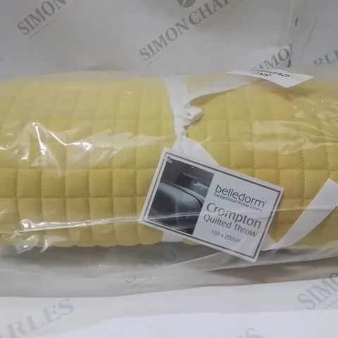 BRAND NEW BELLEDORM CROMPTON QUILTED THROW 150 X 200CM -YELLOW-