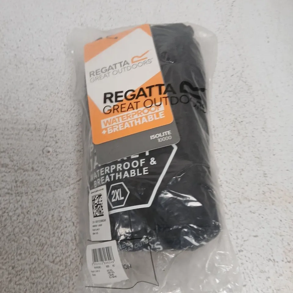 REGATTA PACK IT JACKET – BLACK, WATERPROOF & BREATHABLE, XXL