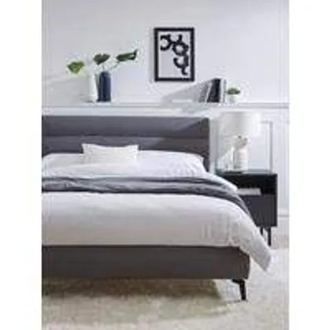 BOXED PRAGUE DOUBLE BED IN GREY (2 BOXES)
