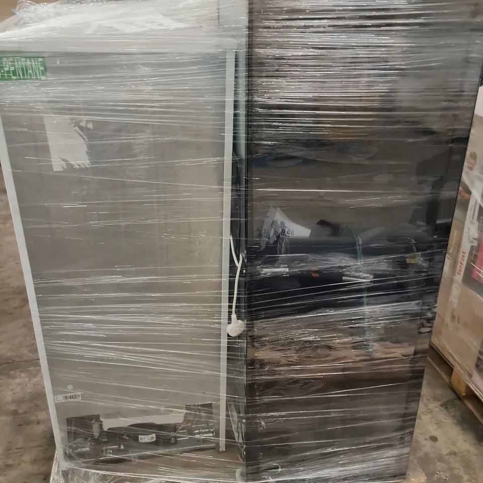 RUSSELL HOBBS LOW FROST FRIDGE FREEZER 50CM BLACK, CANDY CSC1365WEN STATIC FREESTANDING FRIDGE FREEZE AND COMFEE FREESTANDING DISHWASHER TD602E-W - UNPROCESSED RAW RETURNS