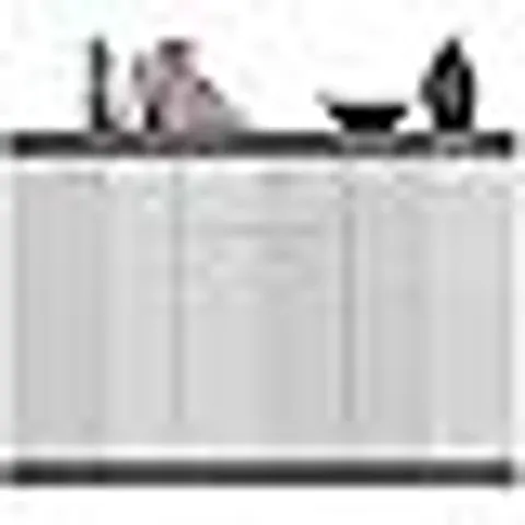 BOXED XONOX.HOME WOHNEN SCOUT X06B2903 SIDEBOARD CHEST OF DRAWERS CABINET IN WHITE HIGH GLOSS CORPUS SMOKY SILVER NB., CA.120X85X37CM (2 BOXES)