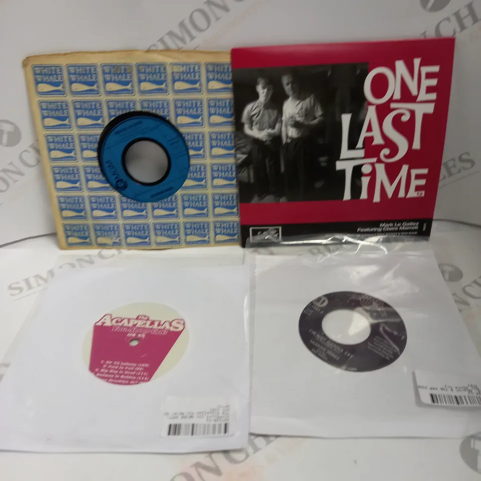 BOX TO CONTAIN APPROX. 11 X ASSORTED SMALL MUSIC RECORDS/VINYL'S AND OTHER MUSIC MEDIA. ARTISTS VARY