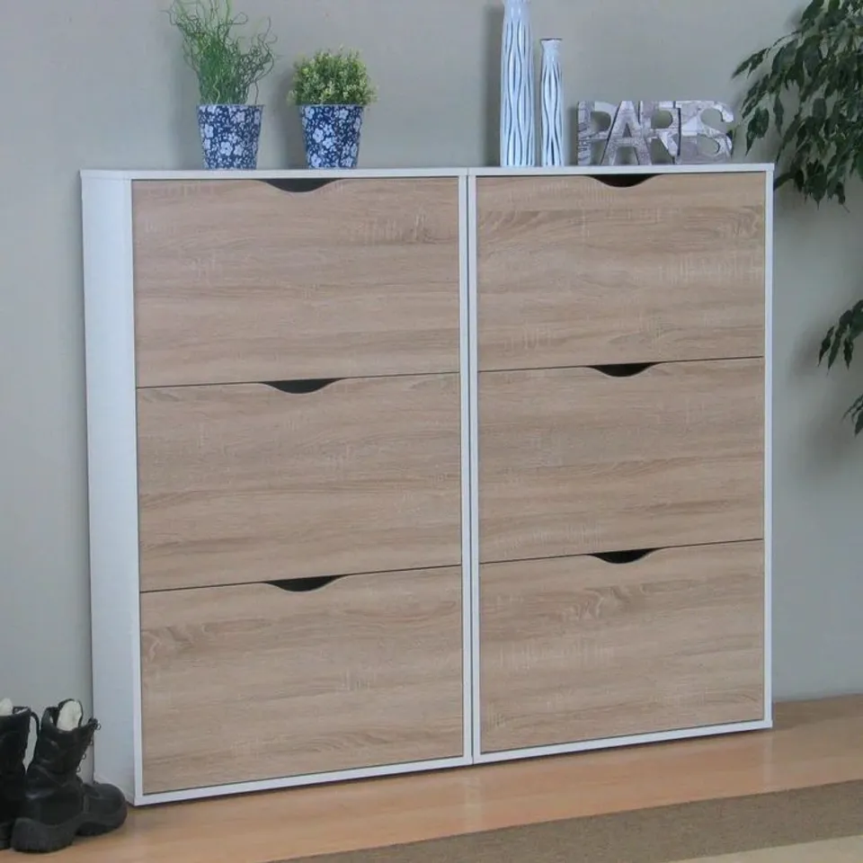 24 PAIR SHOE STORAGE CABINET WHITE