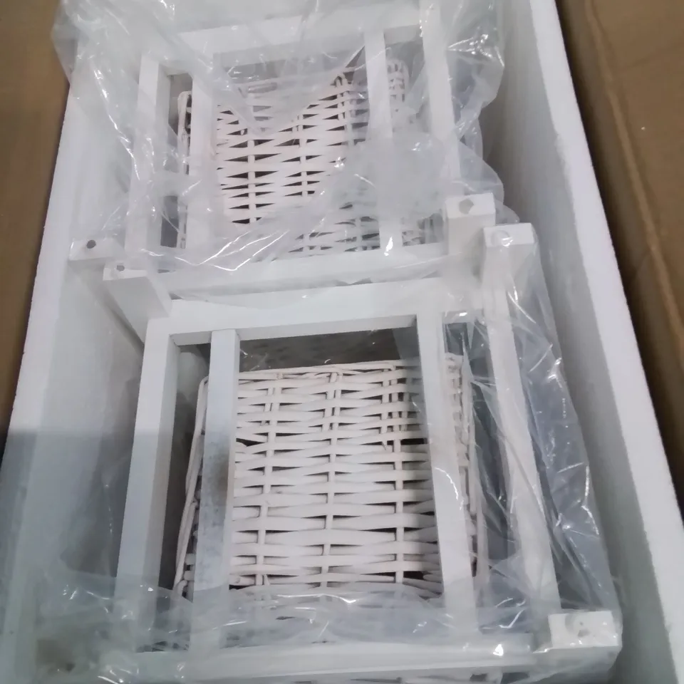 BOXED SET OF 2 BATHROOM STORAGE UNITS -WHITE-