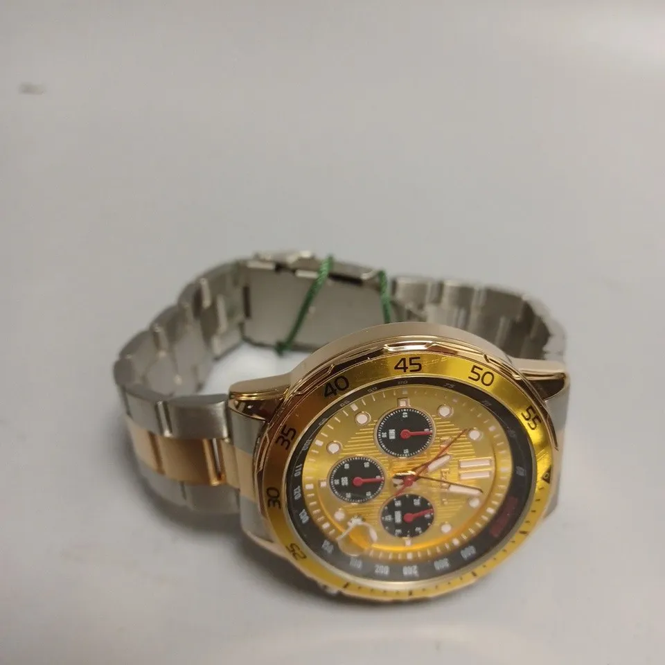 BOXED MANN EGERTON COUNTERSPY TWO TONE GOLD COLOUR WATCH 