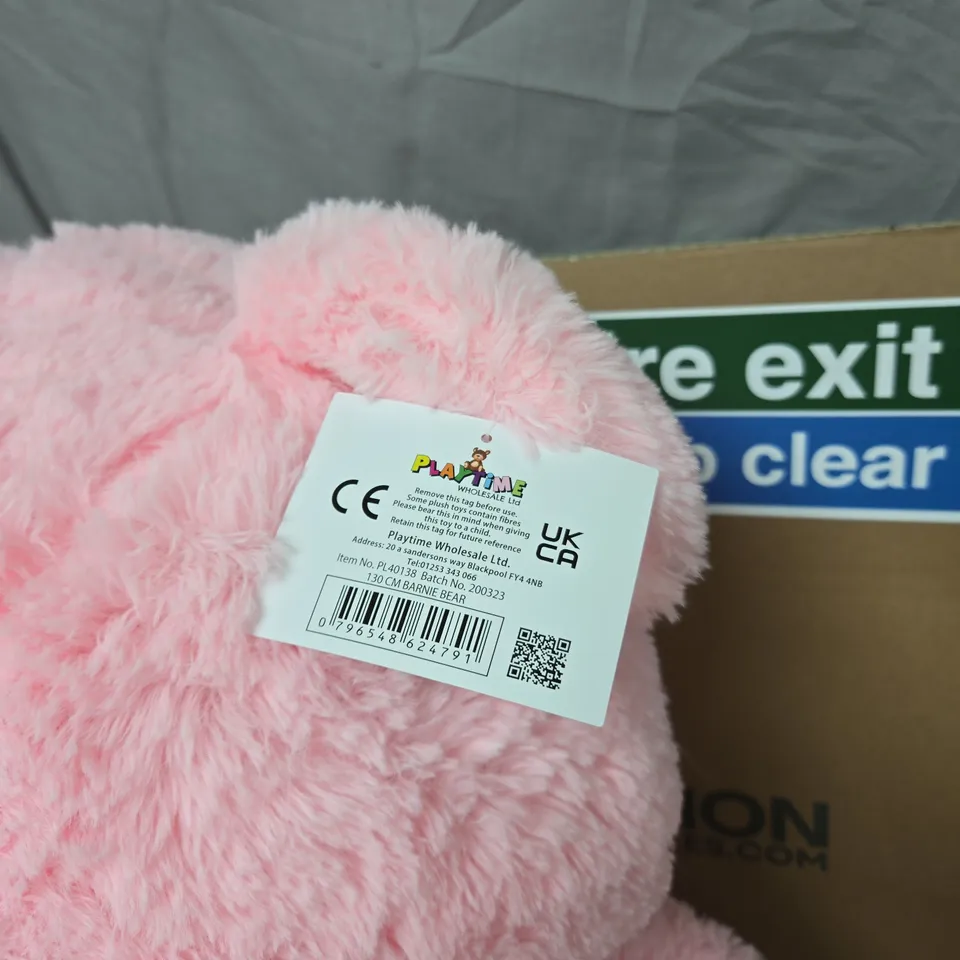 PINK PLUSH TEDDY BEAR, 130 CM TALL